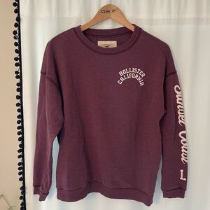 Hollister burgundy crewneck sweatshirt oversized women’s XS sunset coast crew